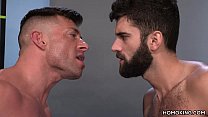 porn muscular men sharing the ass of a bearded guy free