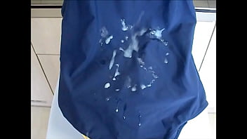porn blue polyamid swimsuit spermafetish free