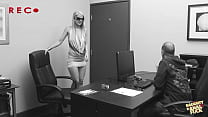 porn xxx milf anita blue has a deepthroat interview with chris in his office and studio free
