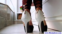 porn solo shemale in lingerie masturbating in hot high def free