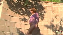 porn slutty brunette lets the two men spank her body relentlessly and pound her ass outdoors free