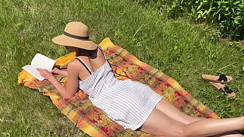 porn pink wife in dress fucks husbands friend and gets public creampie in public field free
