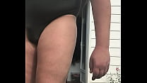 porn daughter french chubby sissy femboy jinna wear one piece swimsuit when stretched her nipples and testicules free